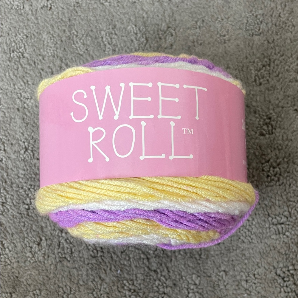 Premier Sweet Roll Yarn in Yellow, Purple, White